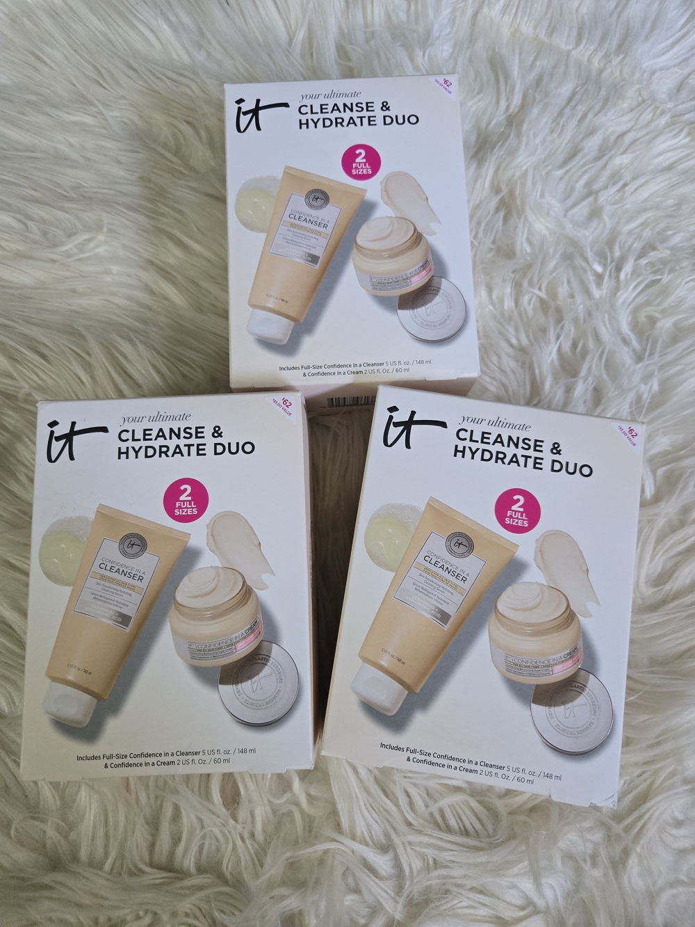IT Cosmetics Cleanse & Hydrate Duo - Beige/White Packaging (3 Sets)